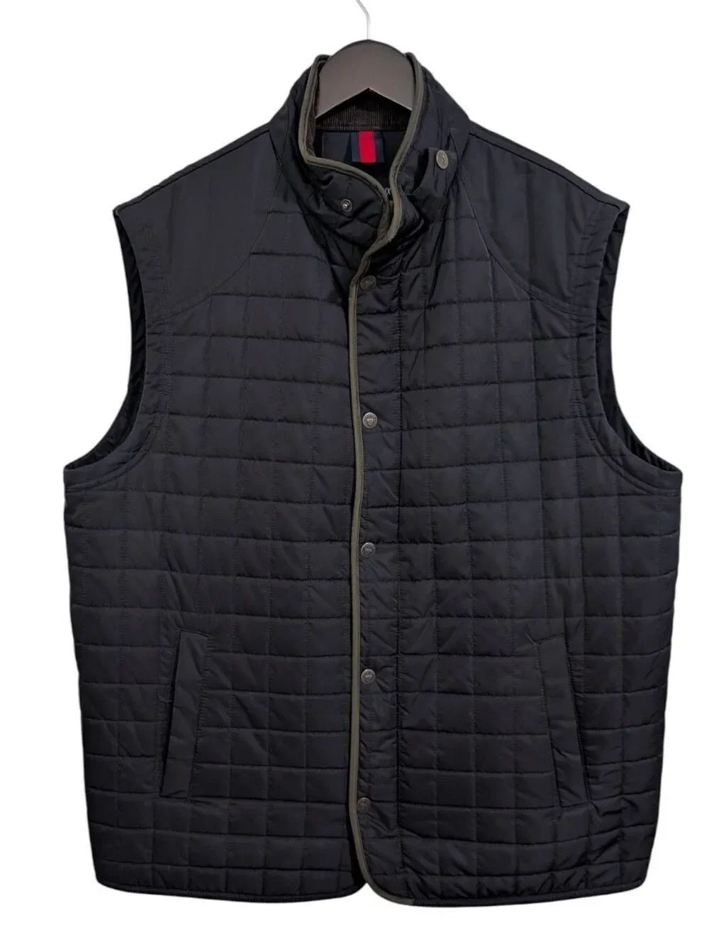 Daniel Cremieux Men's Quilted Puffer Vest XL Navy Corduroy Trim Fleece Lined